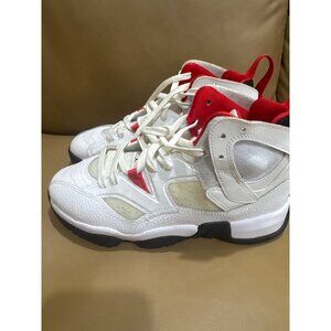 Nike Air Jordan Two Trey Sneakers 5.5Y White/Red/Black Leather & Mesh Youth Bask